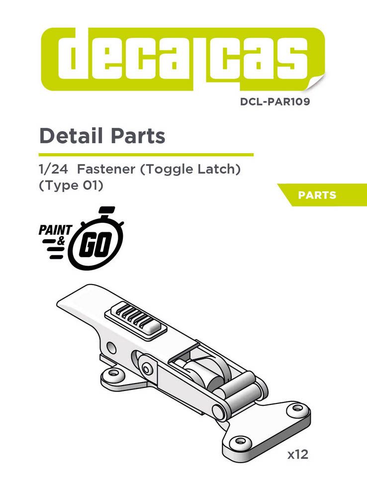 Decalcas PAR109 Bonnet pins for 1/24 scale models Toggle Latch Type 01 (12 units/each)