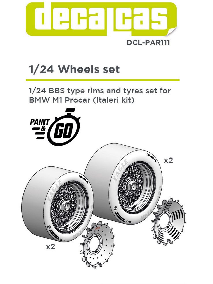 Decalcas PAR111 Rims and tyres set for 1/24 scale models BMW M1 BBS (2+2 units/each)