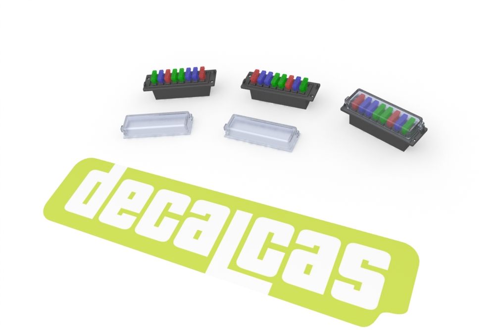 Decalcas PAR117 Detail for 1/24 scale models Blade fuse box 8 ways with fuses (8+8 units/each)