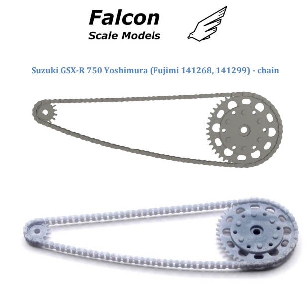 Falcon Scale Models FSM38 Chain set for 1/12 scale models Suzuki GSX-R 750 Yoshimura