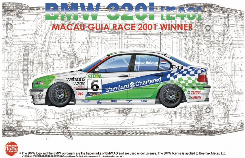 NuNu Model Kit PN24041 BMW 320I E46 MACAU GUIA RACE 2001 WINNER