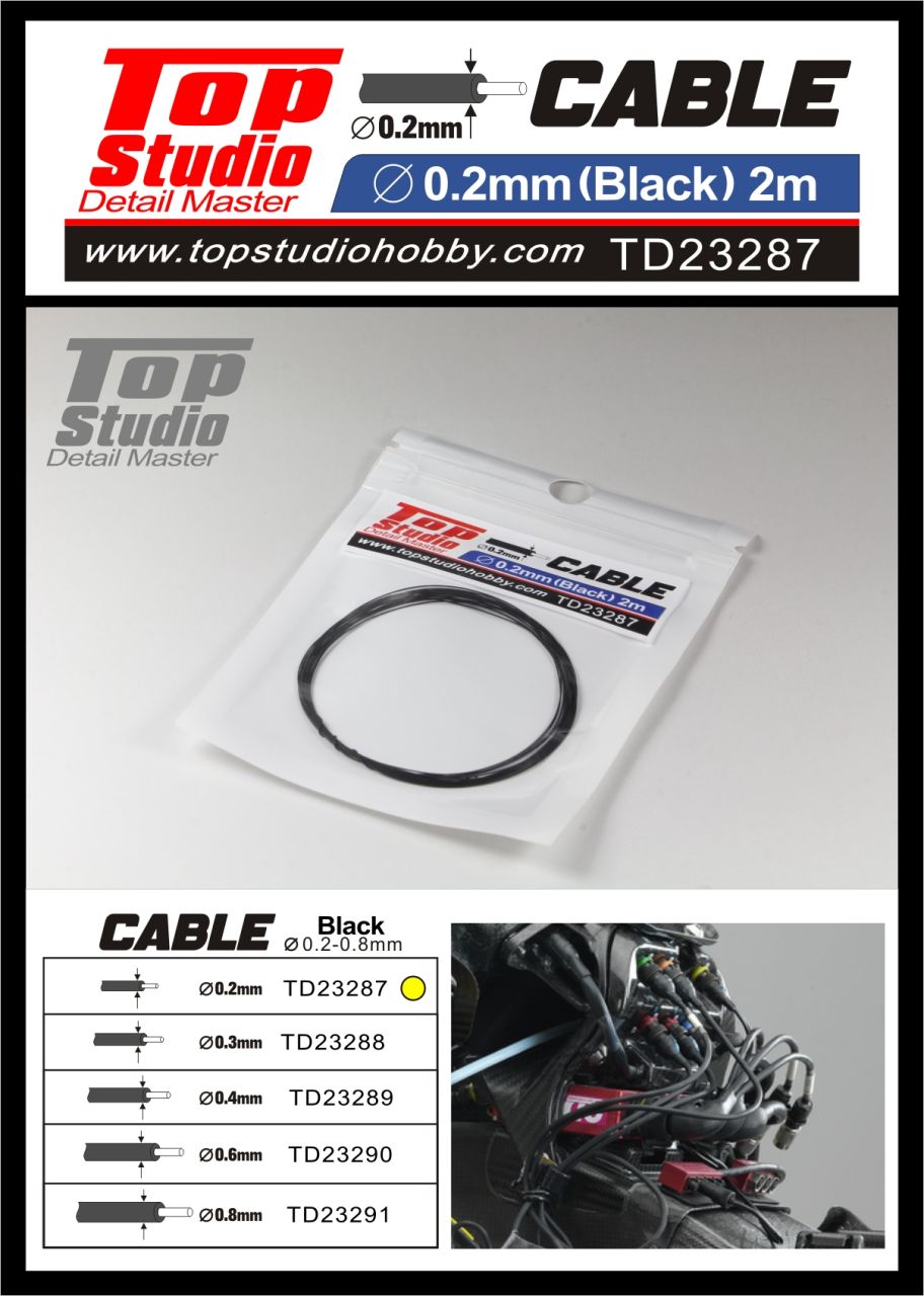 Top Studio TD23287 0.2mm Black Cable