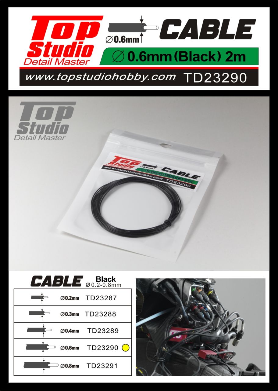 Top Studio TD23290 0.6mm Black Cable