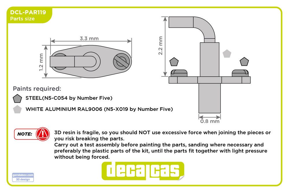Decalcas PAR119 Battery master switch - Type 3 (20 unitseach)