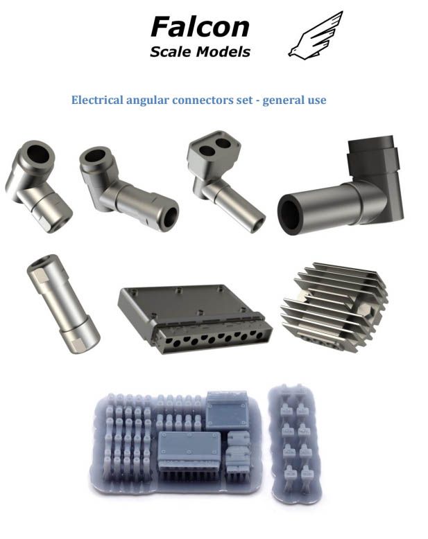 Falcon Scale Models FSM39 Electrical angular connectors set - general use (40+10+2+2 unitseach)