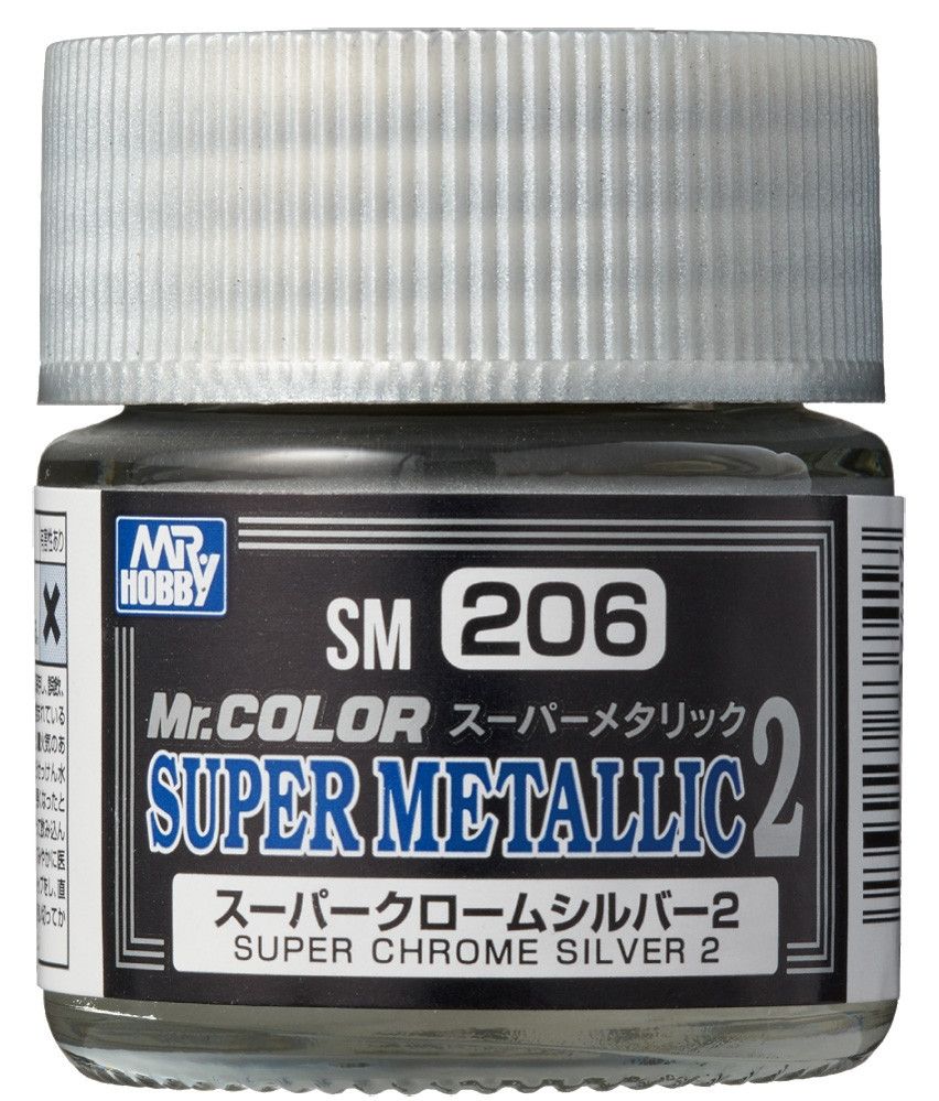 Mr. Hobby SM-206 Mr. Color Super Metallic 2 - Super Chrome Silver 2 (10ml)