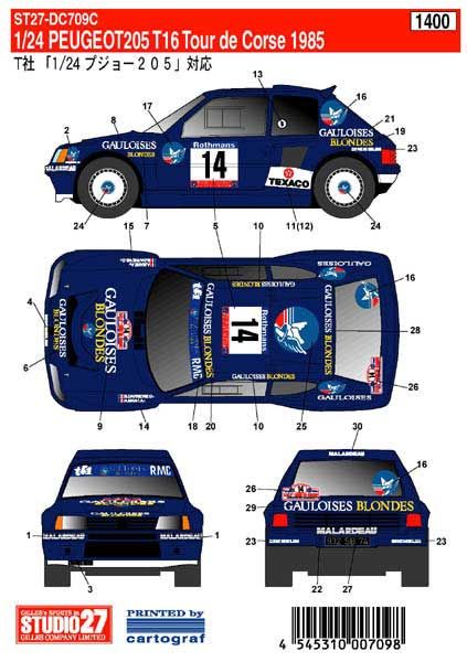 Studio27 DC0709C PEUGEOT 205 T16 GAULOISES CORSE 1985