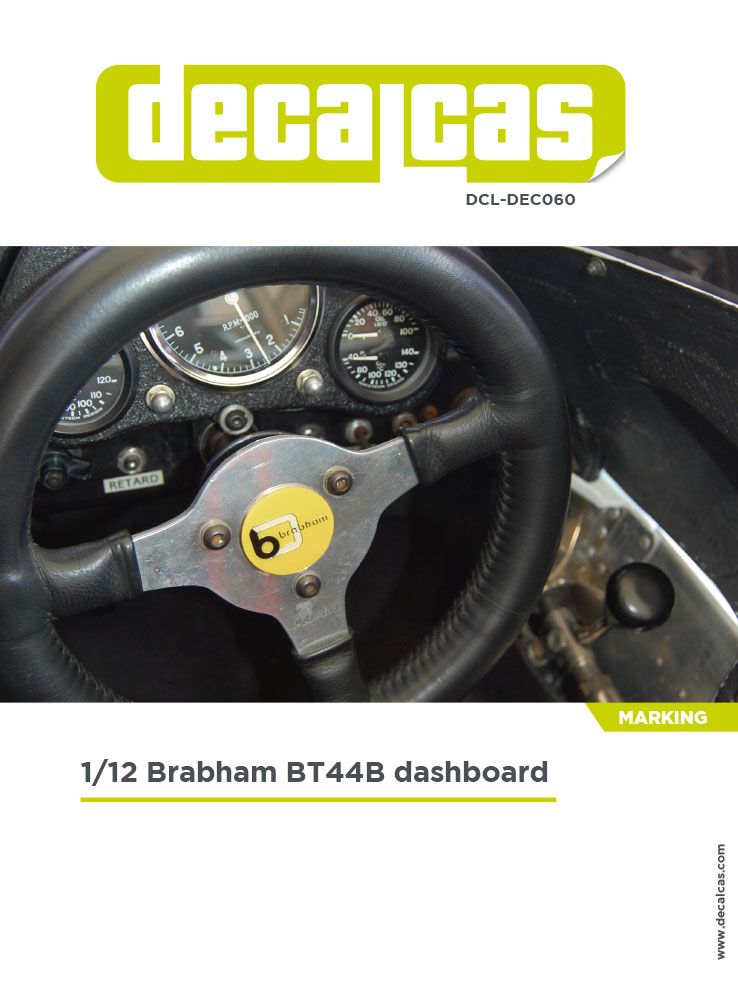 Decalcas DEC060 Decals for 1/12 scale models: Brabham Ford BT44B