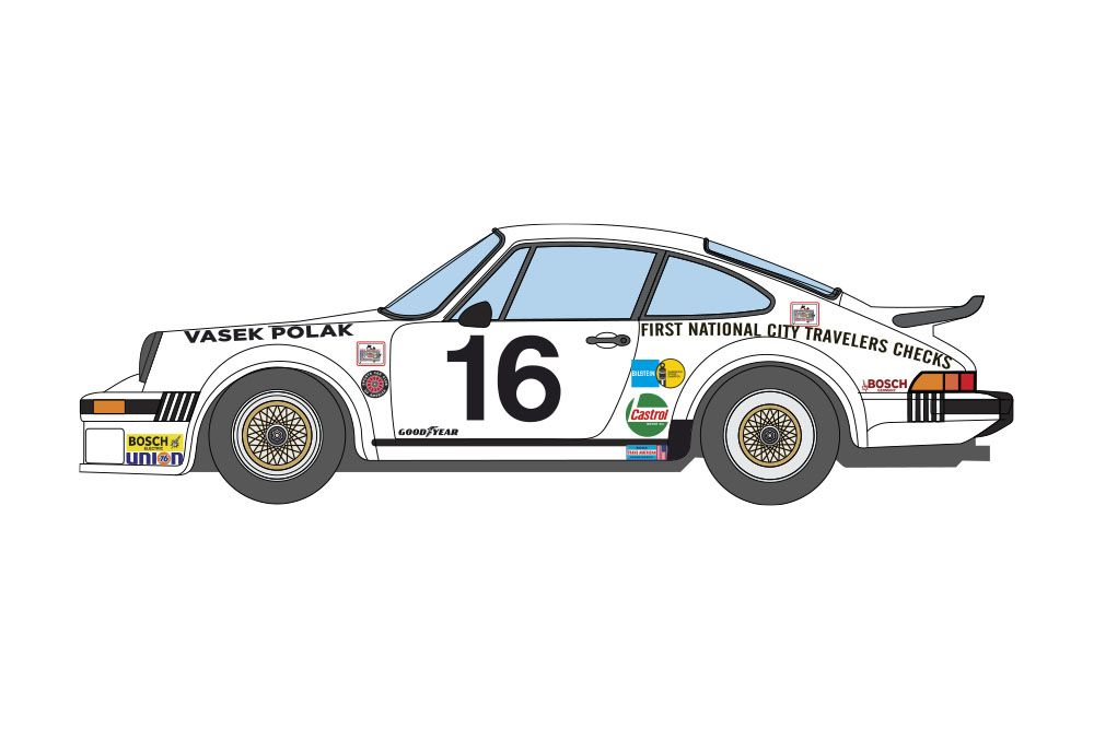 Decalcas DEC065 Porsche 934 RSR Team Vasek Polak sponsored by First National City Travellers Checks - SCCA Trans-American Championship 1976