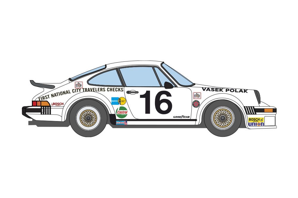 Decalcas DEC065 Porsche 934 RSR Team Vasek Polak sponsored by First National City Travellers Checks - SCCA Trans-American Championship 1976