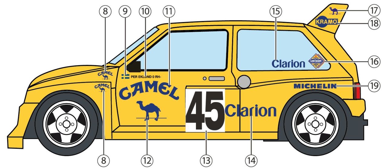 Decalcas DEC068 MG Metro 6R4 Team Clarion Europe sponsored by Camel - FIA European Rallycross Championship 1990