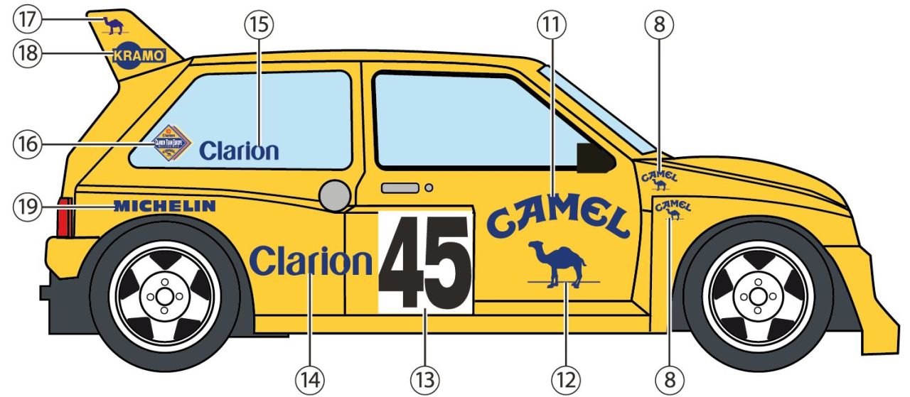 Decalcas DEC068 MG Metro 6R4 Team Clarion Europe sponsored by Camel - FIA European Rallycross Championship 1990