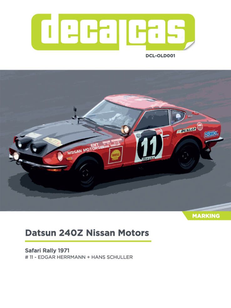 Decalcas OLD001 Datsun 240Z sponsored by Nissan Motors - Safari Rally 1971