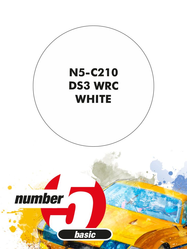 Number 5 N5-C210 Paint for airbrush: DS3 WRC White (1x30ml)