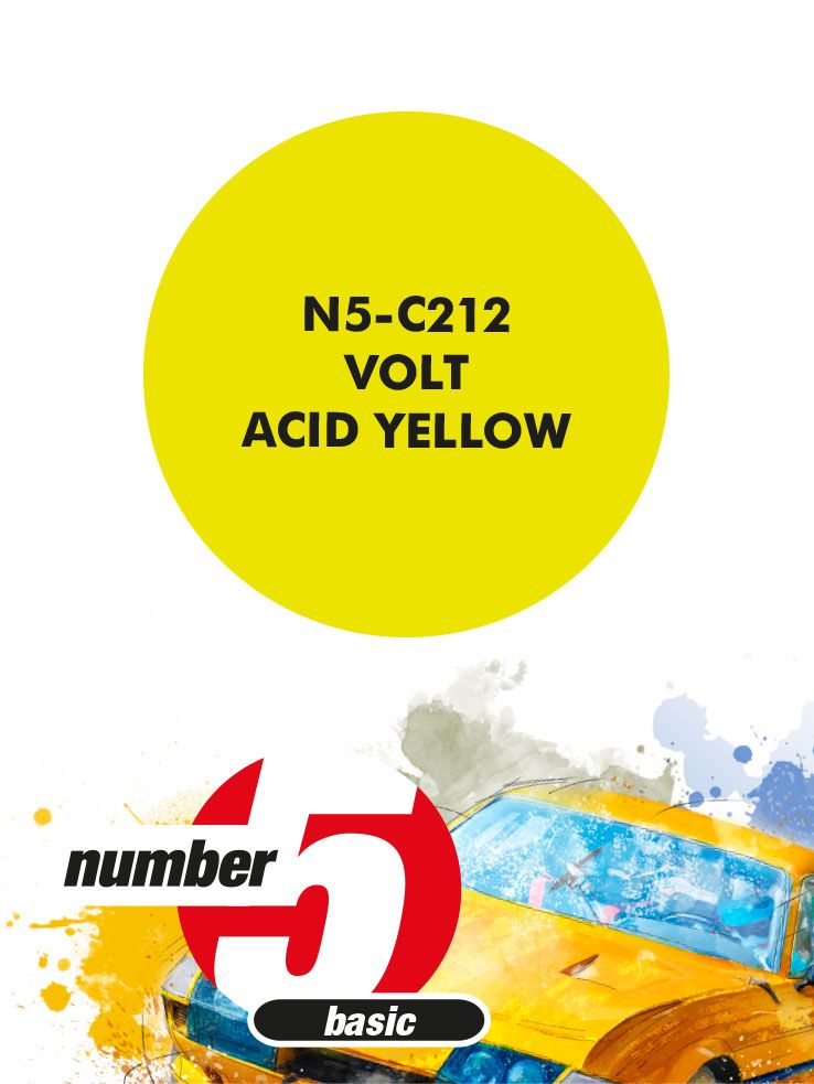 Number 5 N5-C212 Paint for airbrush: Volt Acid Yellow (1x30ml)