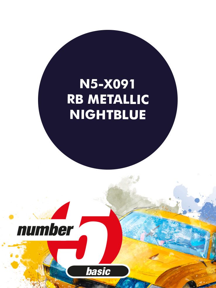 Number 5 N5-X091 Paint for airbrush: RB Metallic Night Blue (1x30ml)