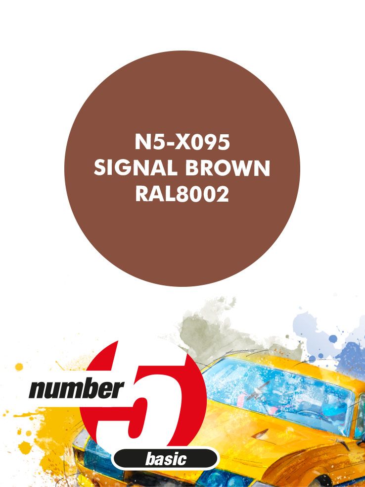 Number 5 N5-X095 Paint for airbrush: Signal Brown RAL8002 (1x30ml)