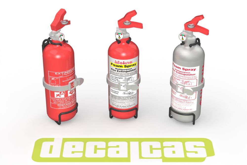 Decalcas PAR121 Fire extinguisher for 1/24 scale models: Hand fire extinguisher - Type01 (4 units/each)