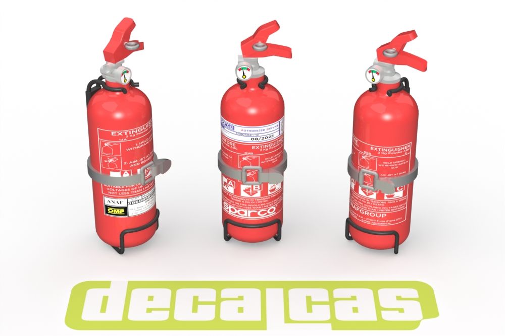 Decalcas PAR121 Fire extinguisher for 1/24 scale models: Hand fire extinguisher - Type01 (4 units/each)