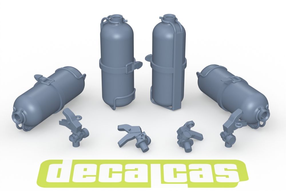 Decalcas PAR121 Fire extinguisher for 1/24 scale models: Hand fire extinguisher - Type01 (4 units/each)