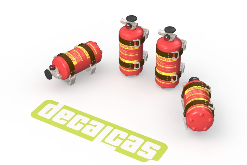 Decalcas PAR125 Fire extinguisher for 1/24 scale models: Lancia Stratos Ci-O-Due extinguisher (4+4 units/each)