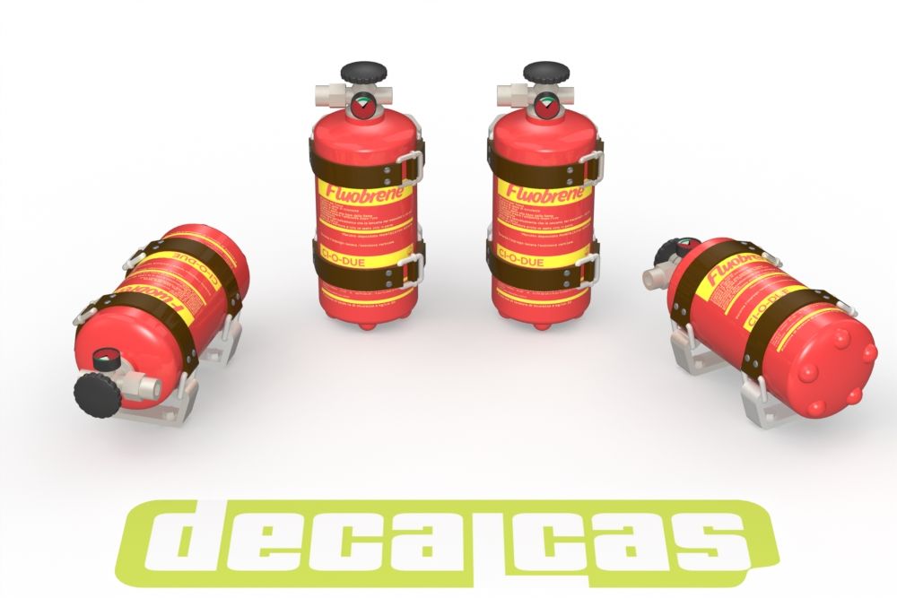 Decalcas PAR125 Fire extinguisher for 1/24 scale models: Lancia Stratos Ci-O-Due extinguisher (4+4 units/each)