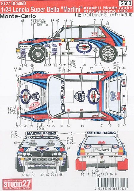 Studio27 DC0606D LANCIA DELTA MARITIN MONTE CARLO 1992