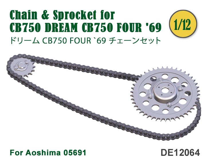 Fat Frog DE12064 Chain & Sprocket set for CB750 DREAM CB750 FOUR '69