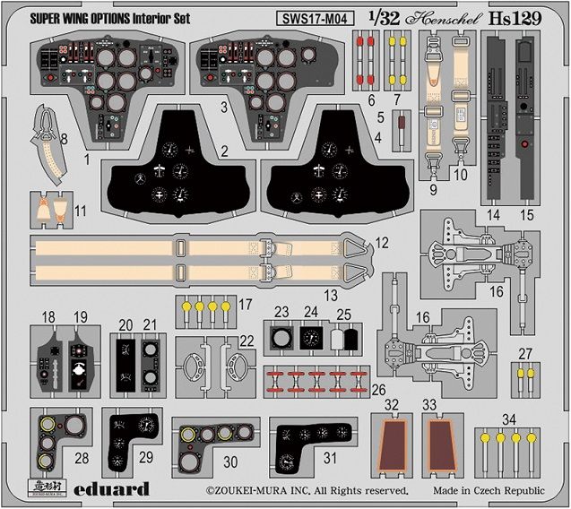 Zoukei-Mura SWS17M04 HS 129 - INTERIOR SET