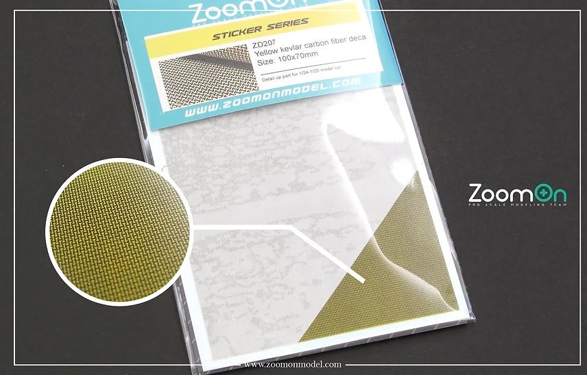 ZoomOn ZD207 YELLOW KEVLAR CARBON FIBER DECAL