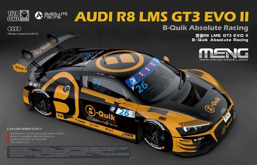 Meng CS-011 AUDI R8 LMS GT3 EVO II B-QUIK ABSOLUTE RACING