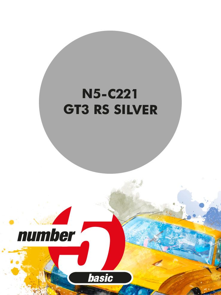 Number 5 N5-C221 Paint for airbrush: GT3 RS Silver (1x30ml)