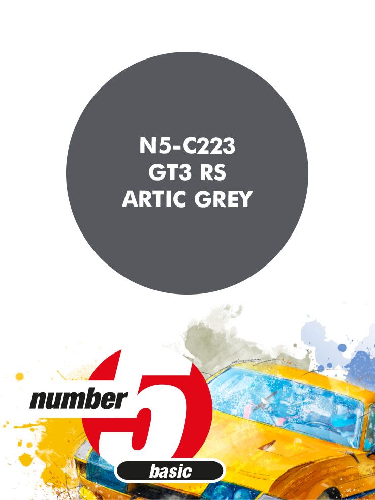 Number 5 N5-C223 Paint for airbrush: GT3 RS Artic Grey (1x30ml)