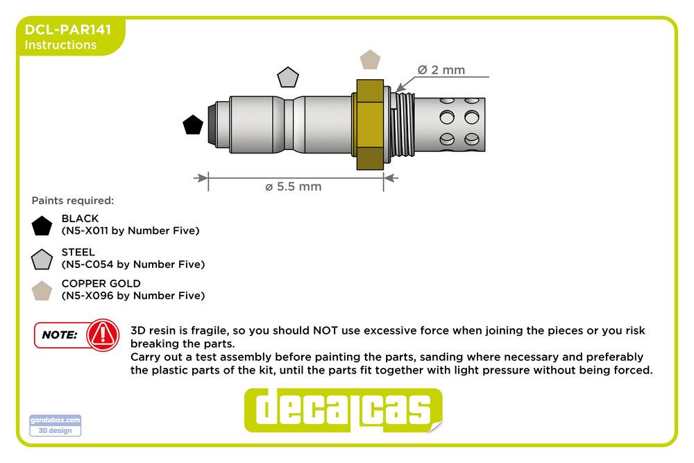 Decalcas PAR141 Detail for 1/9 scale models: Lambda probe - Type 1 (10 units/each) Decalcas PAR141 Detail for 1/9 scale models: Lambda probe - Type 1 (10 units/each)