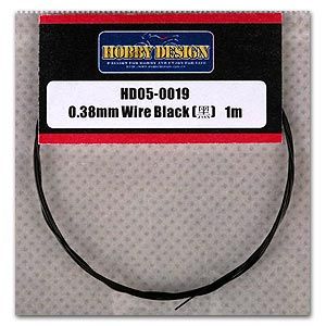 Hobby Design HD05-0019 0.38mm Wire Black 1M