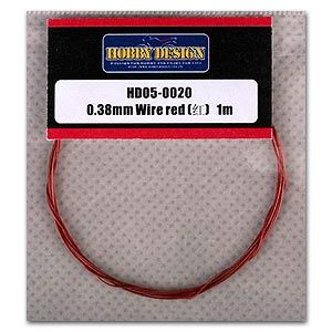 Hobby Design HD05-0020 0.38mm Wire Red 1M