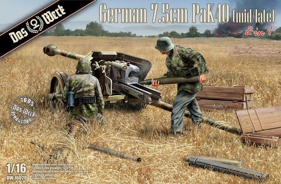 Das Werk 16020 GERMAN 7.5CM PAK40 (MID/LATE) 2IN1