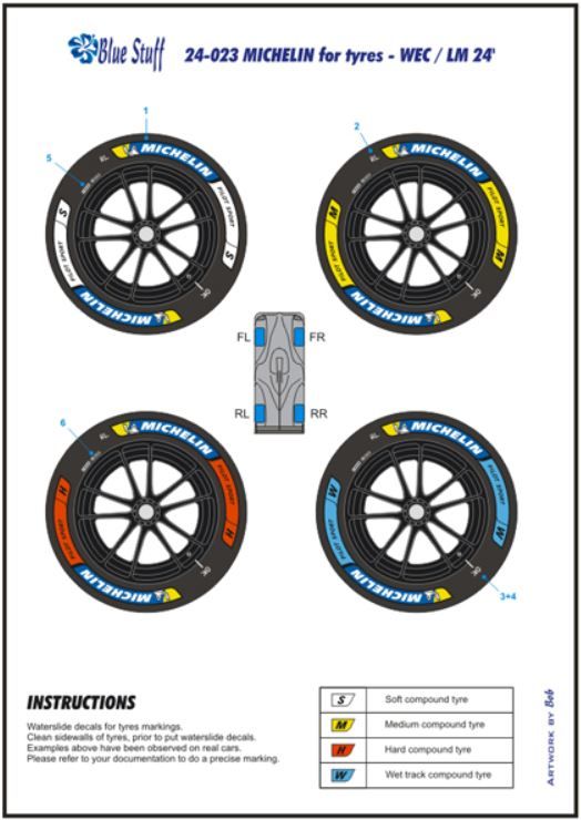 Blue Stuff 24-023 MICHELIN WEC , LM 2024 Tyre markings