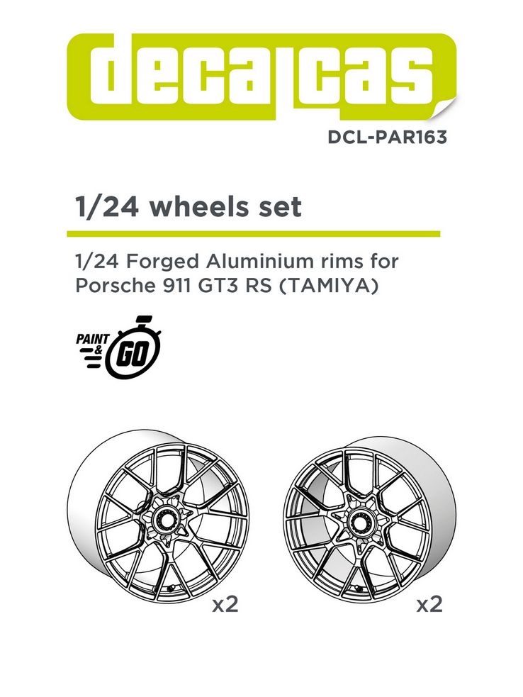 Decalcas PAR163 Forged aluminium rims for Porsche 911 992 GT3 RS (2+2 units/each) Decalcas PAR163 Forged aluminium rims for Porsche 911 992 GT3 RS (2+2 units/each)