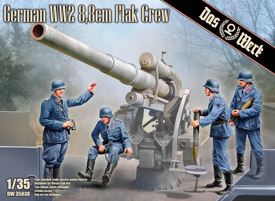 Das Werk 35038 GERMAN WWII 8.8CM FLAK CREW Das Werk 35038 GERMAN WWII 8.8CM FLAK CREW
