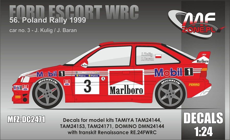 Mf-Zone DC2471 FORD ESCORT WRC KULIG RALLY POLAND 1999 Mf-Zone DC2471 FORD ESCORT WRC KULIG RALLY POLAND 1999
