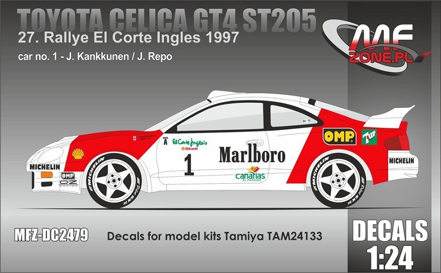 Mf-Zone DC2479 TOYOTA CELICA GT4 ST205 RALLYE EL CORTE INGLES 1997 Mf-Zone DC2479 TOYOTA CELICA GT4 ST205 RALLYE EL CORTE INGLES 1997