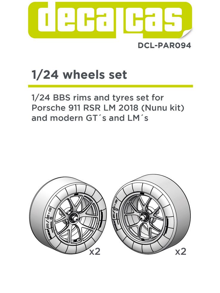 Decalcas PAR094 Porsche 911 991 GT3 RSR (2+2 units/each) Decalcas PAR094 Porsche 911 991 GT3 RSR (2+2 units/each)
