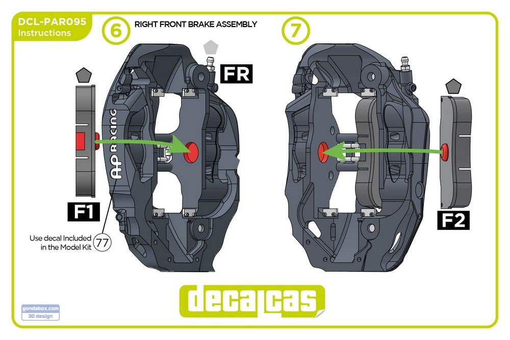 Decalcas PAR095 Brakes for 1/24 scale models: Porsche 911 991 GT3 RSR - 2018 Decalcas PAR095 Brakes for 1/24 scale models: Porsche 911 991 GT3 RSR - 2018