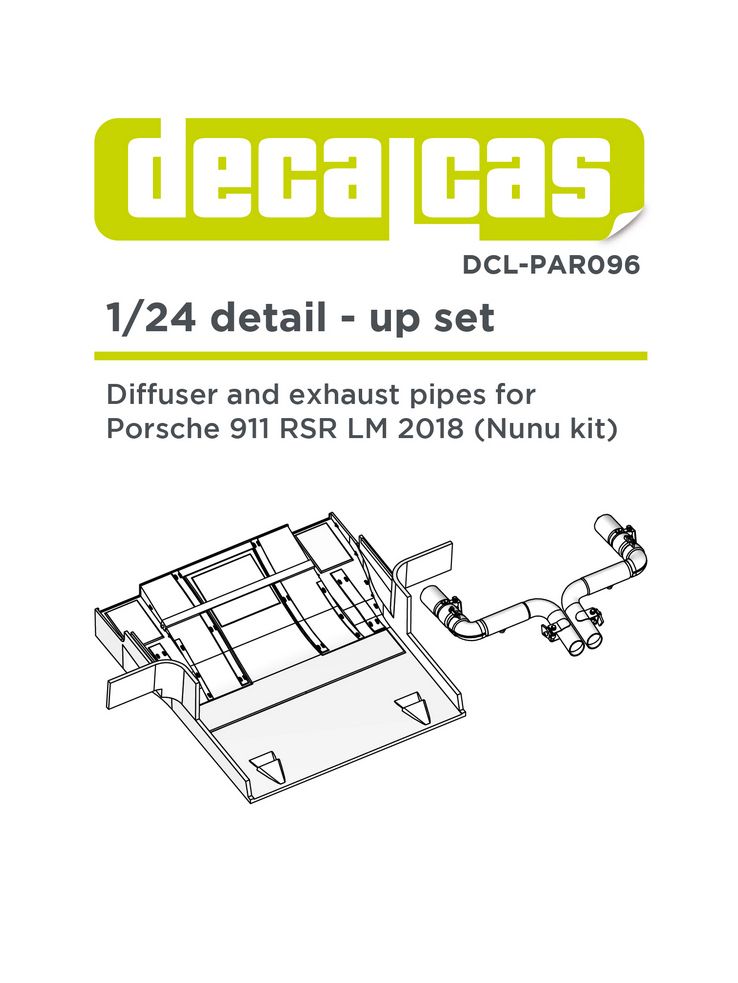 Decalcas PAR096 Detail up set for 1/24 scale models: Porsche 911 991 GT3 RSR - 2018 Decalcas PAR096 Detail up set for 1/24 scale models: Porsche 911 991 GT3 RSR - 2018