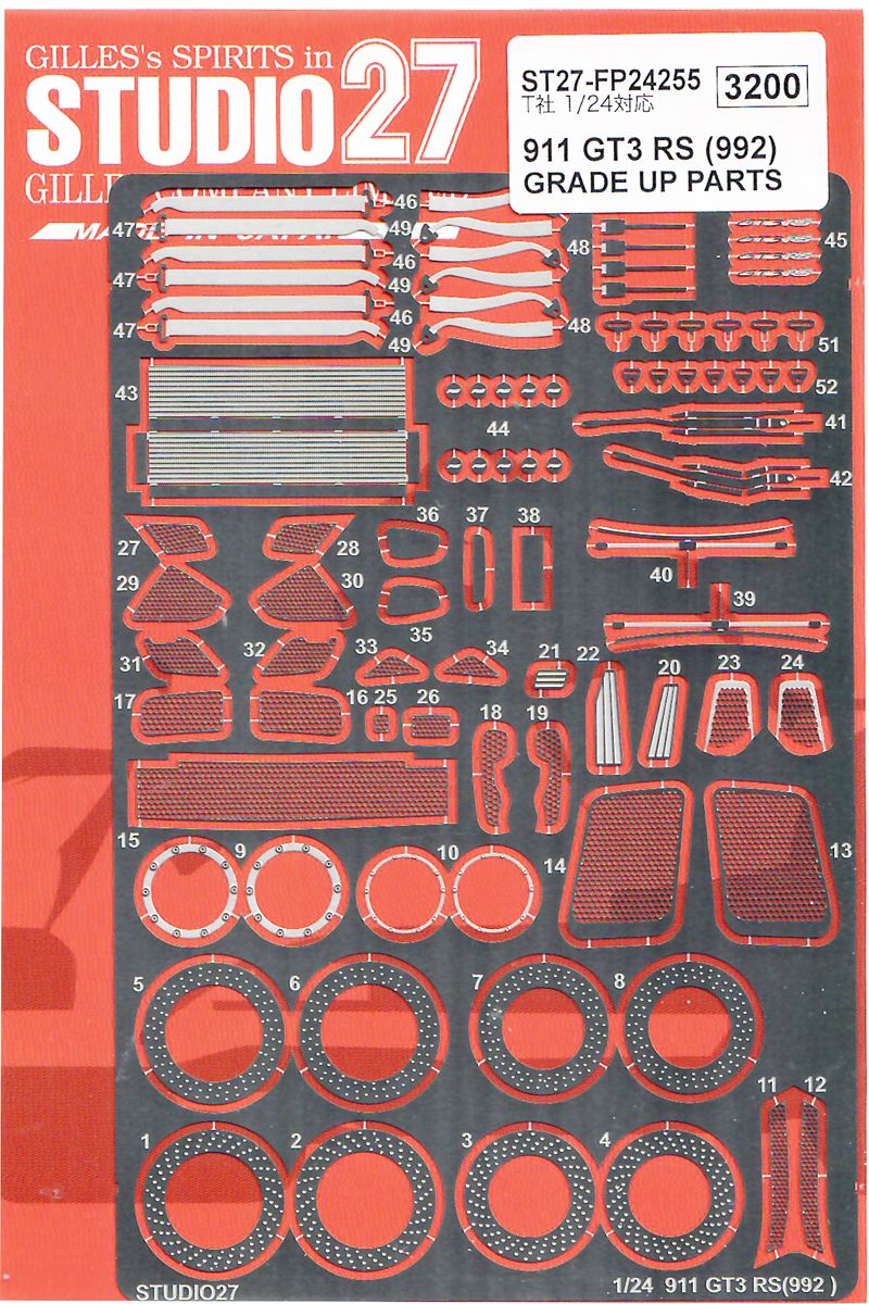 Studio27 FP24255 Porsche 911 GT3 RS(992) Upgrade Parts (For TAM) Studio27 FP24255 Porsche 911 GT3 RS(992) Upgrade Parts (For TAM)
