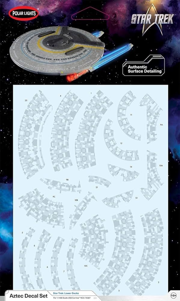 Polar Lights MKA072 Star Trek Lower Decks U.S.S. Cerritos Aztec Decal Set