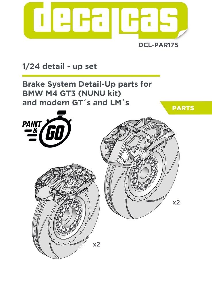 Decalcas PAR175 AP Racing brakes for BMW M4 GT3