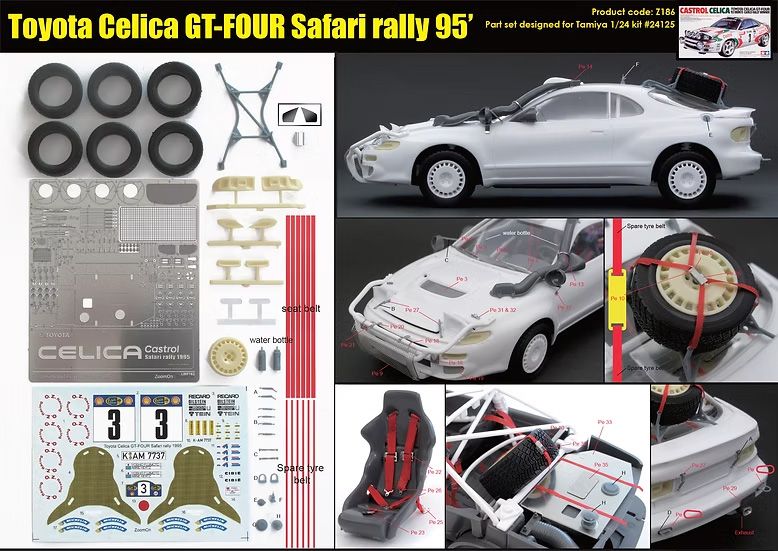 ZoomOn Z186 Toyota Celica GT-Four Safari Rally 1995 part set (For TAM) ZoomOn Z186 Toyota Celica GT-Four Safari Rally 1995 part set (For TAM)