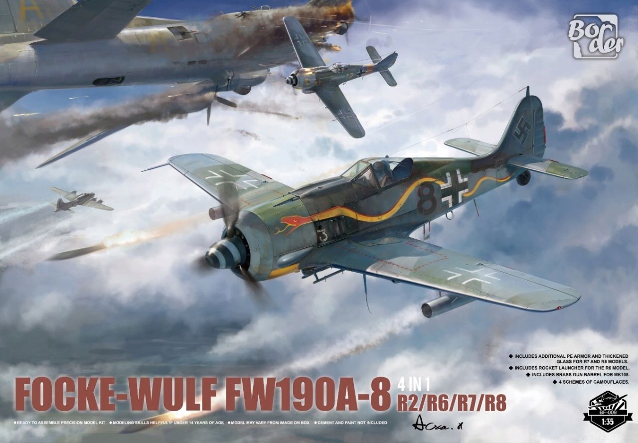 Border Model BF009 Focke-Wulf Fw190A-8 R2/R6/R7/R8 4in1 Border Model BF009 Focke-Wulf Fw190A-8 R2/R6/R7/R8 4in1